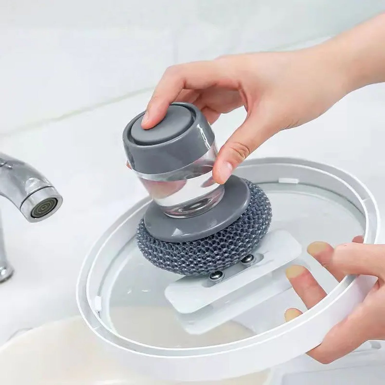 4921 Soap Dispensing Palm Brush Washing Liquid Dish Brush Soap Pot Utensils with Dispenser Cleaning 4921 Soap Dispensing Palm Brush Washing Liquid Dish Brush Soap Pot Utensils with Dispenser Cleaning